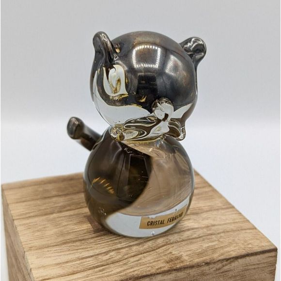 Peru Artist Vicky Sterling 925 Cristal Cat Crystal and Silver Cat paper weight
